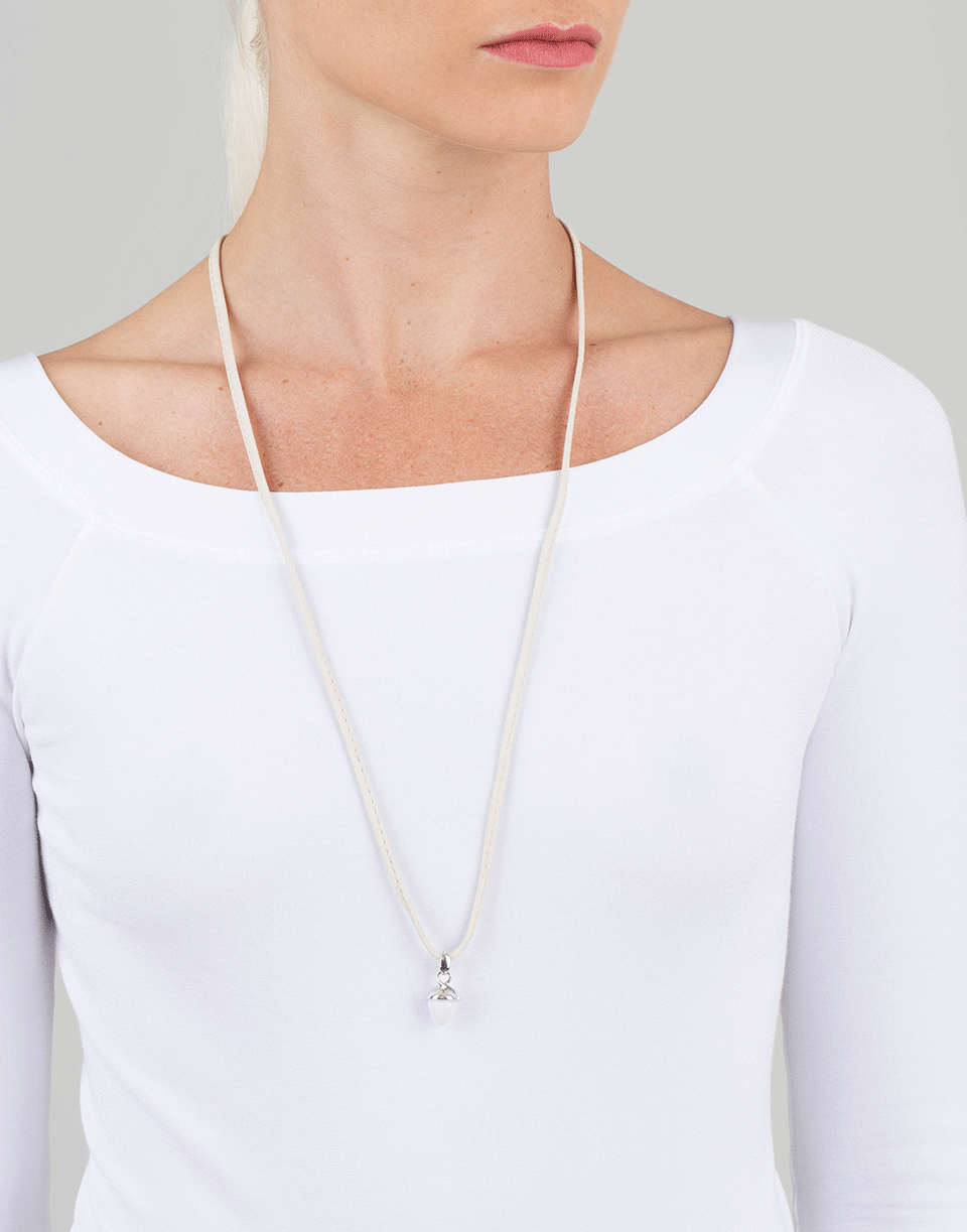 TAMARA COMOLLI-Cacholong Mikado Pendant-WHITE GOLD