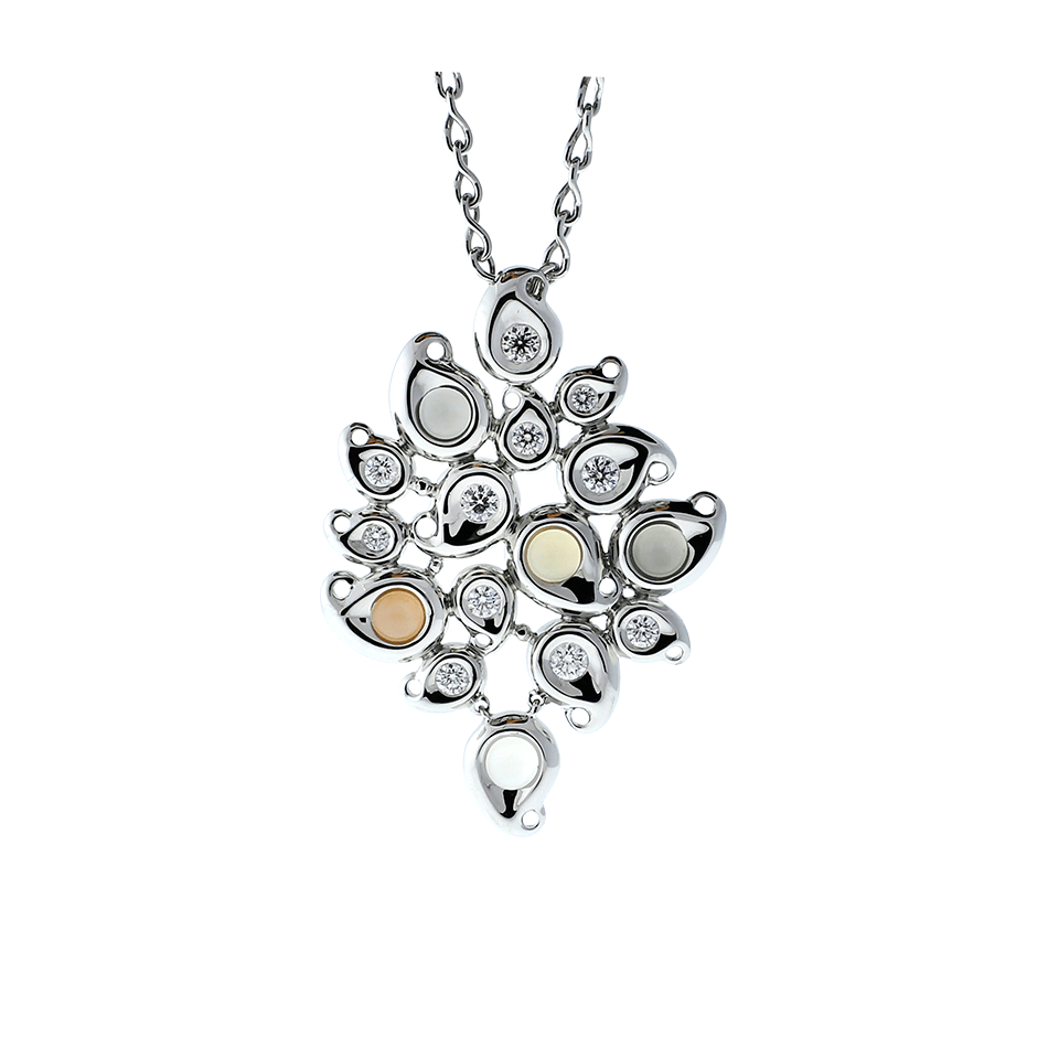 TAMARA COMOLLI-Cashmere Paisley Ornament Pendant-WHITE GOLD
