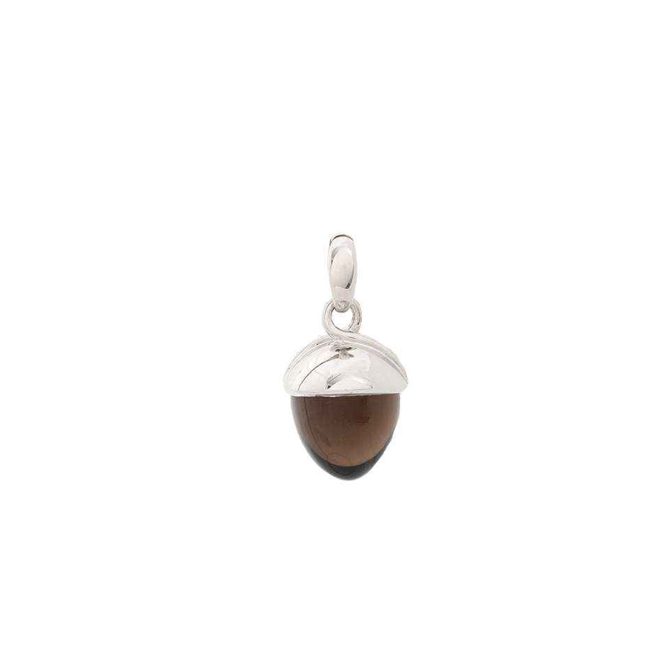 TAMARA COMOLLI-Extra Large Smoky Quartz Mikado Pendant-WHITE GOLD
