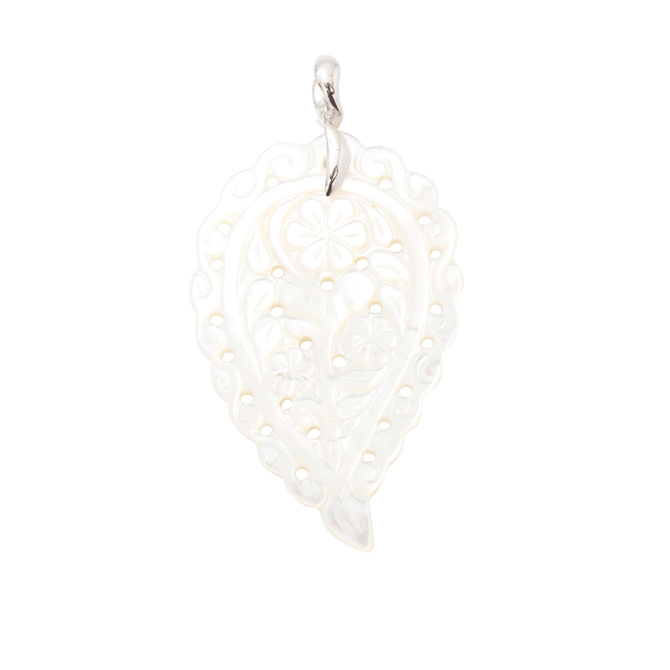 TAMARA COMOLLI-Large Carved Mother Of Pearl India Pendant-WHITE GOLD