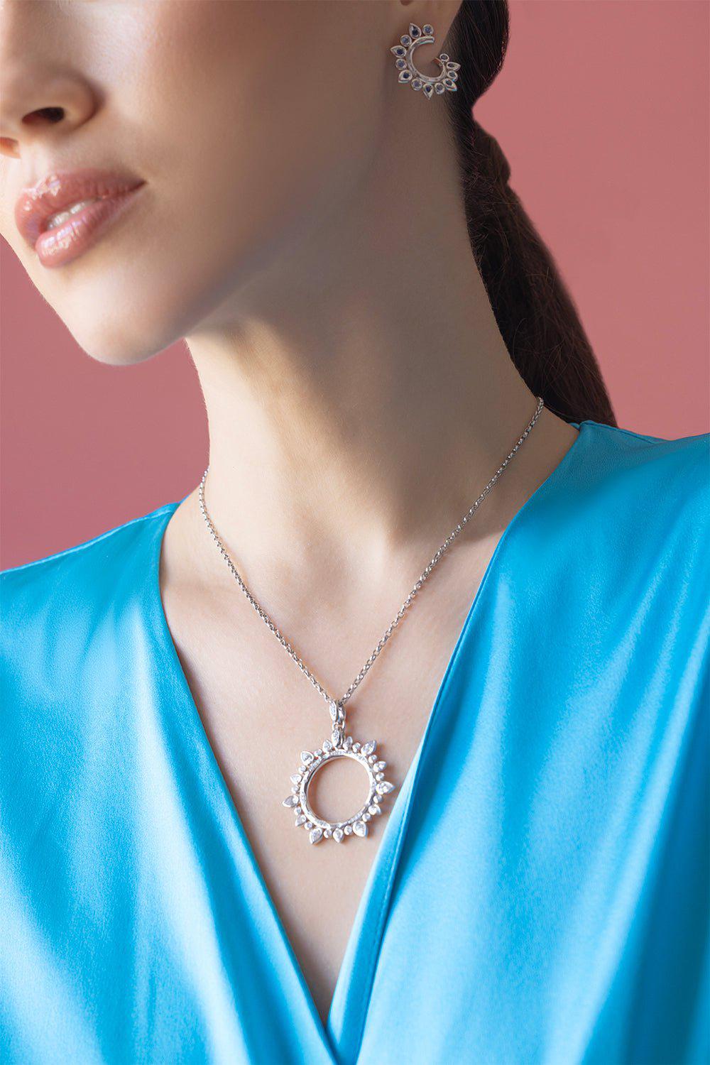 TAMARA COMOLLI-Large Classic Gypsy Sun Pendant-WHITE GOLD