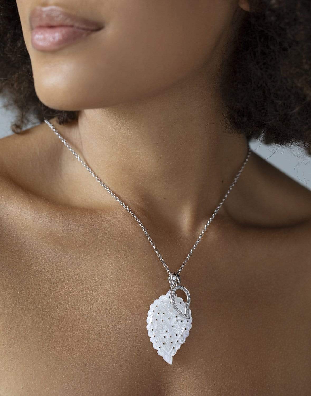 TAMARA COMOLLI-Large Diamond Signature Pendant-WHITE GOLD