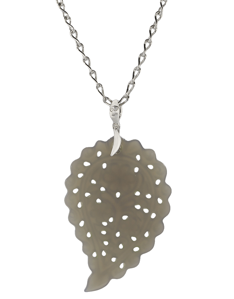 TAMARA COMOLLI-Large India Grey Chalcedony Pendant-WHITE GOLD