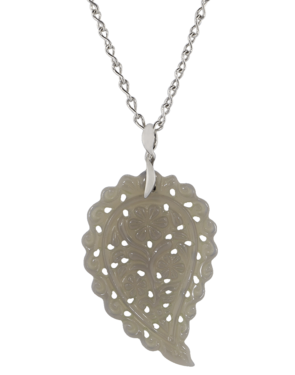 TAMARA COMOLLI-Large India Grey Chalcedony Pendant-WHITE GOLD