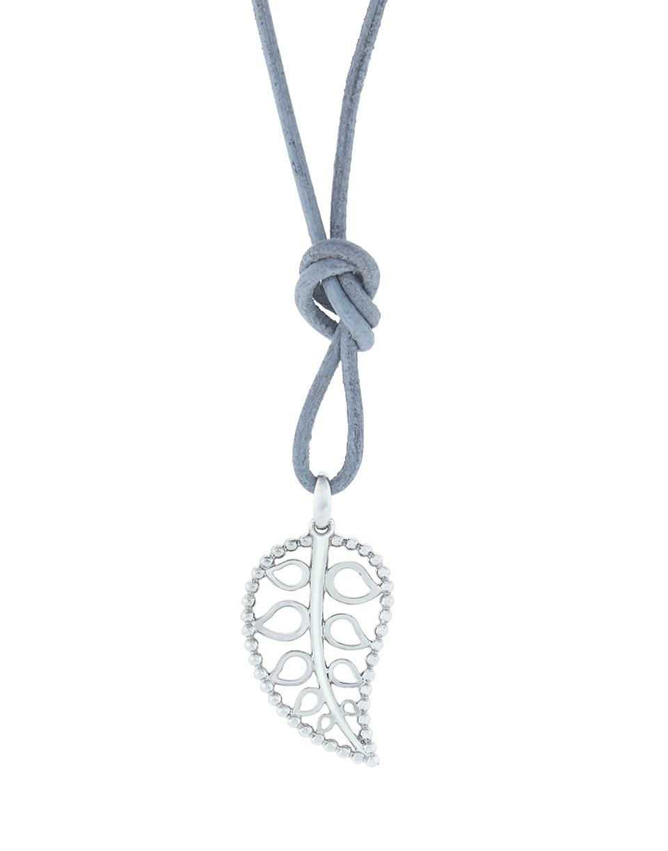 TAMARA COMOLLI-Large India Leaf Pendant-WHITE GOLD