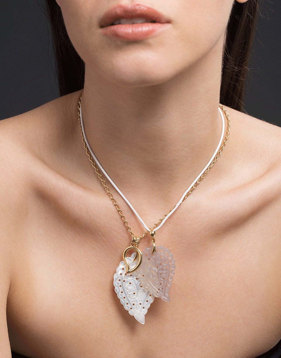 TAMARA COMOLLI-Large Mother of Pearl India Pendant-WHITE GOLD