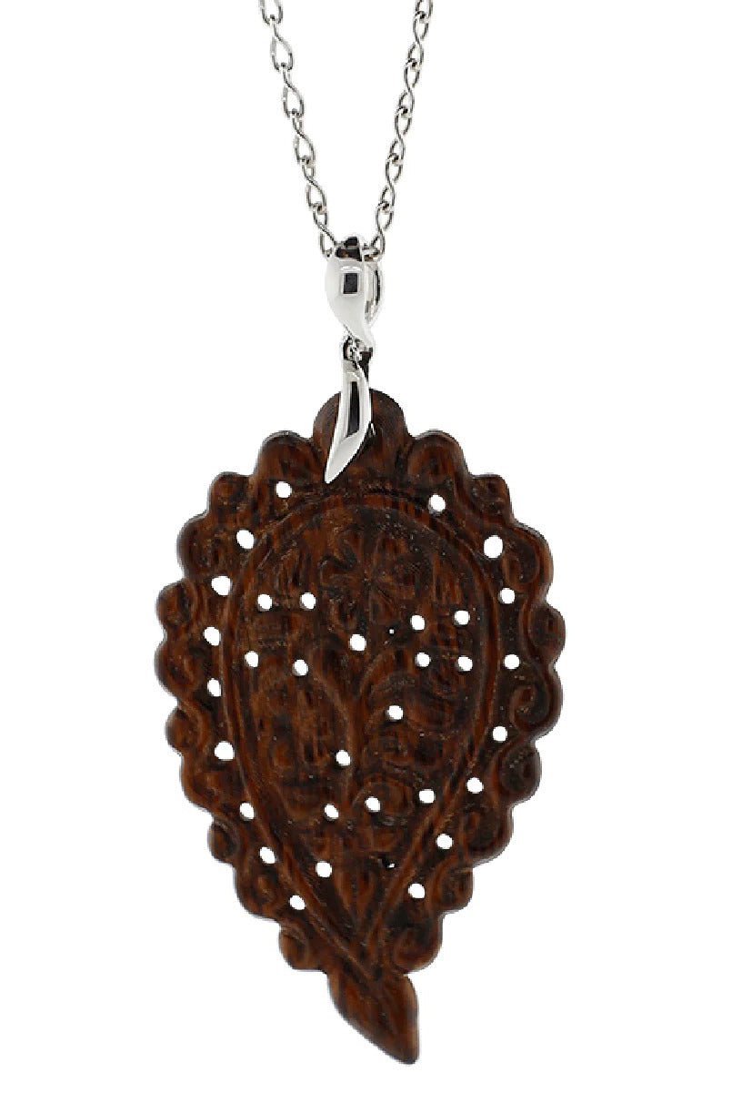 TAMARA COMOLLI-Large Snakewood India Pendant-WHITE GOLD