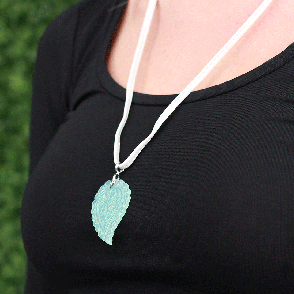 TAMARA COMOLLI-Medium Aqua Chalcedony India Pendant-WHITE GOLD