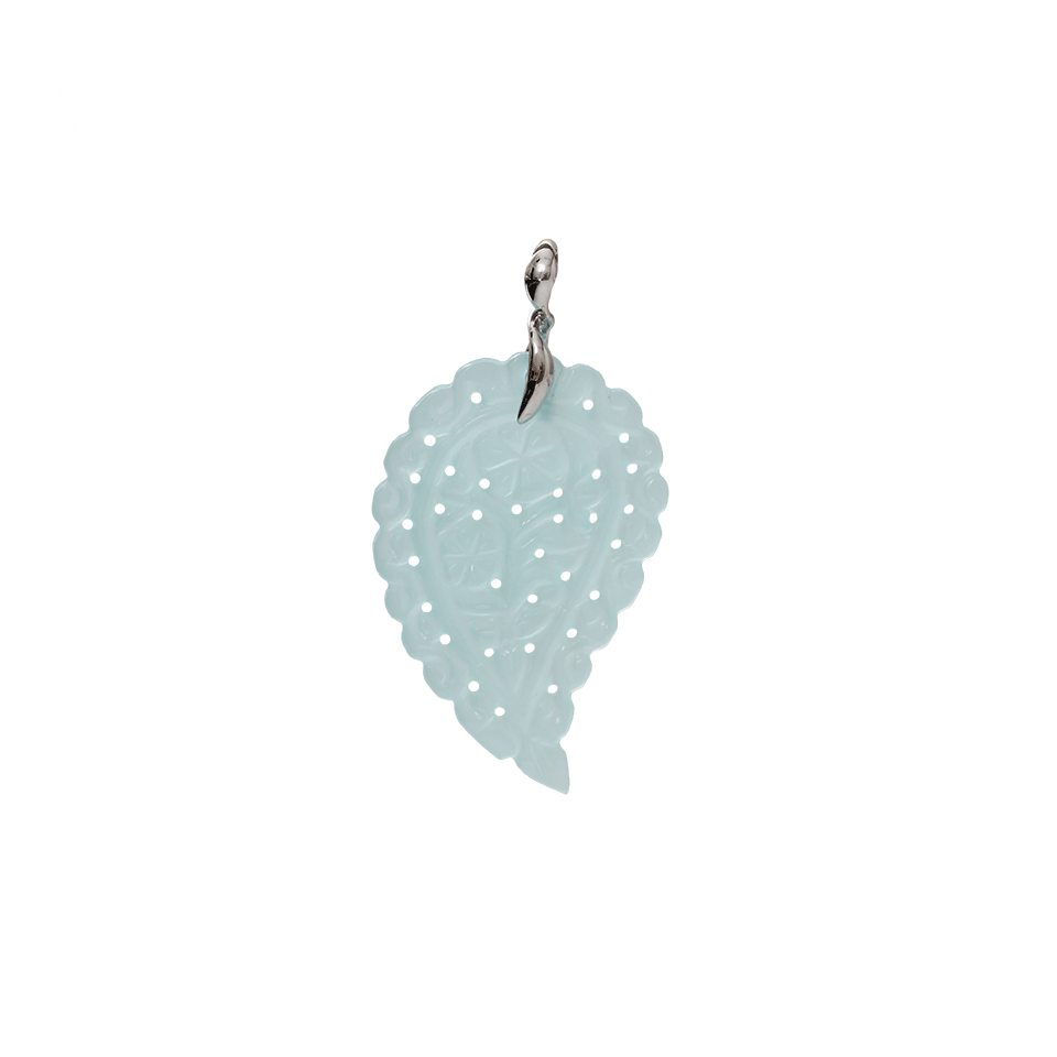 TAMARA COMOLLI-Medium Aqua Chalcedony India Pendant-WHITE GOLD
