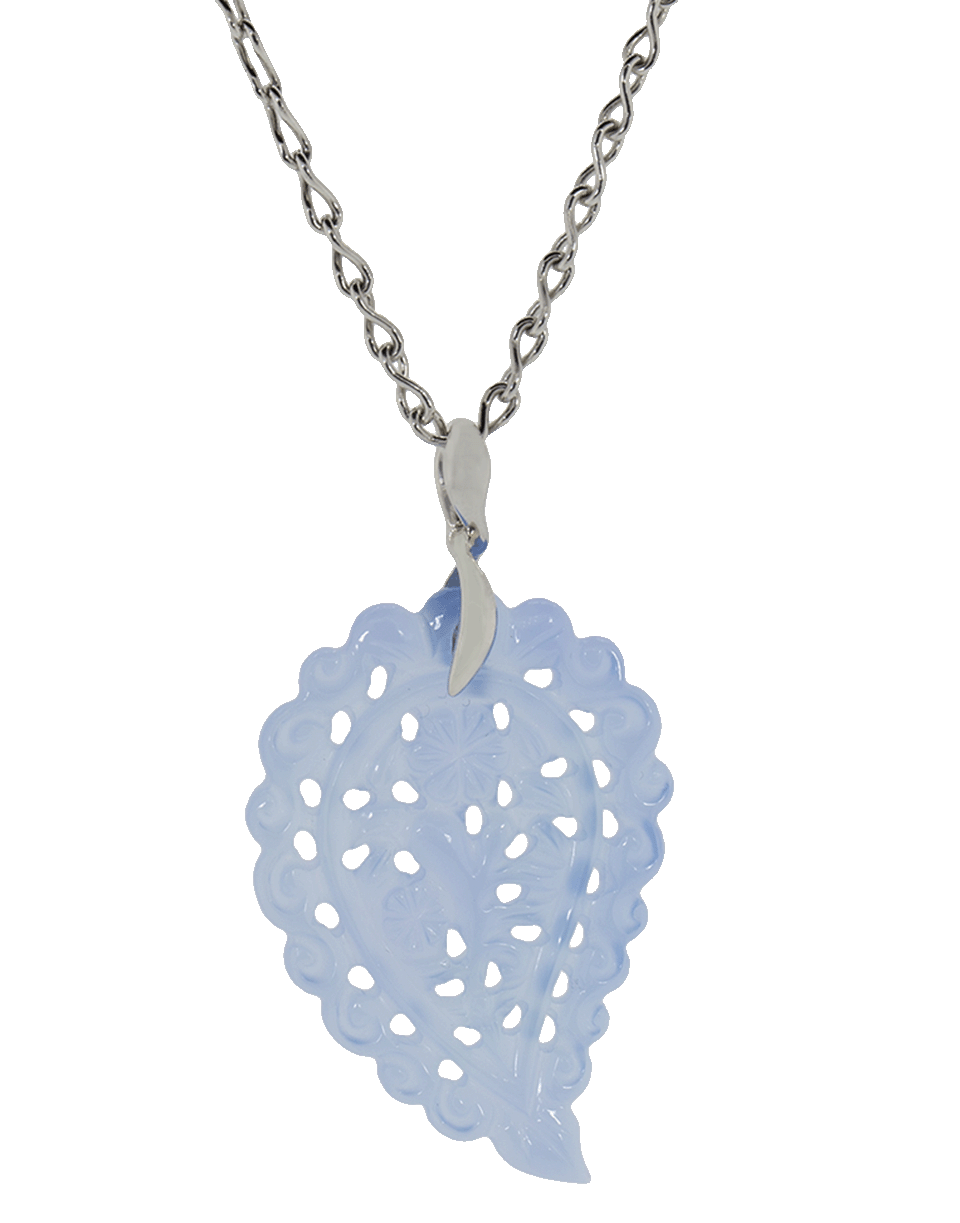 TAMARA COMOLLI-Medium Carved Denim Chalcedony India Pendant-WHITE GOLD