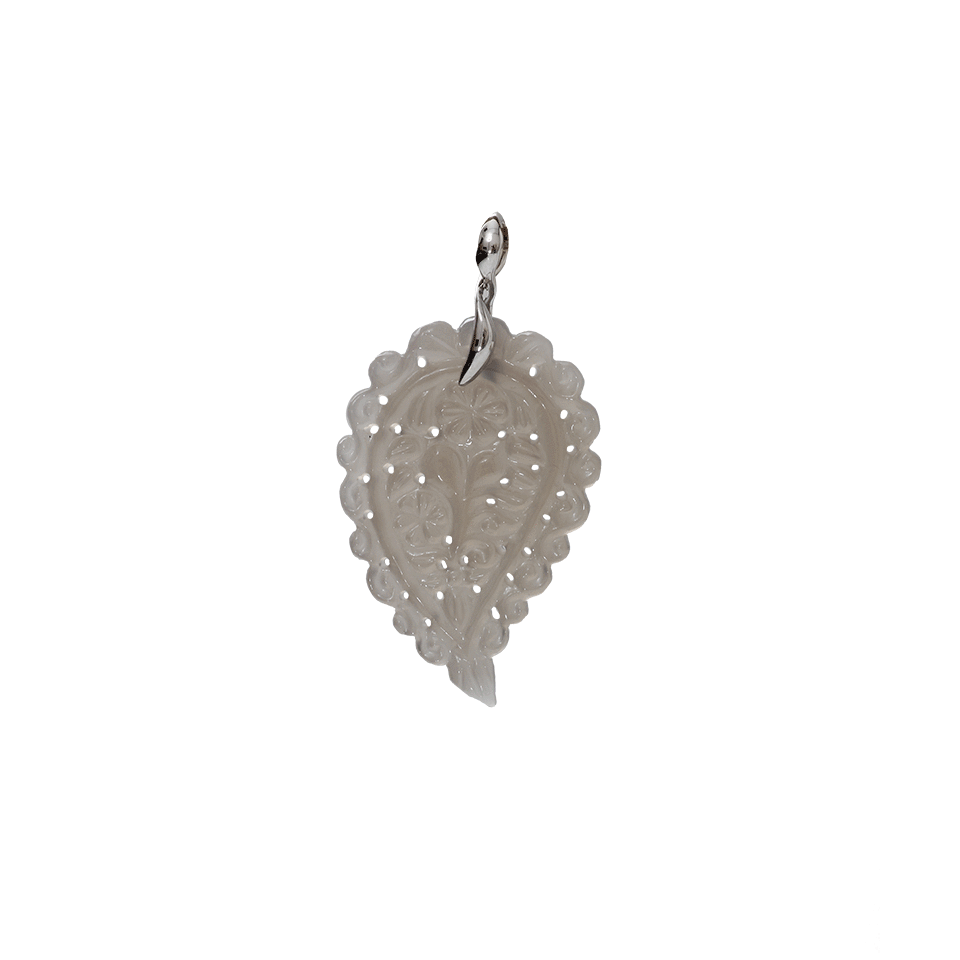 TAMARA COMOLLI-Medium Grey Chalcedony India Pendant-WHITE GOLD