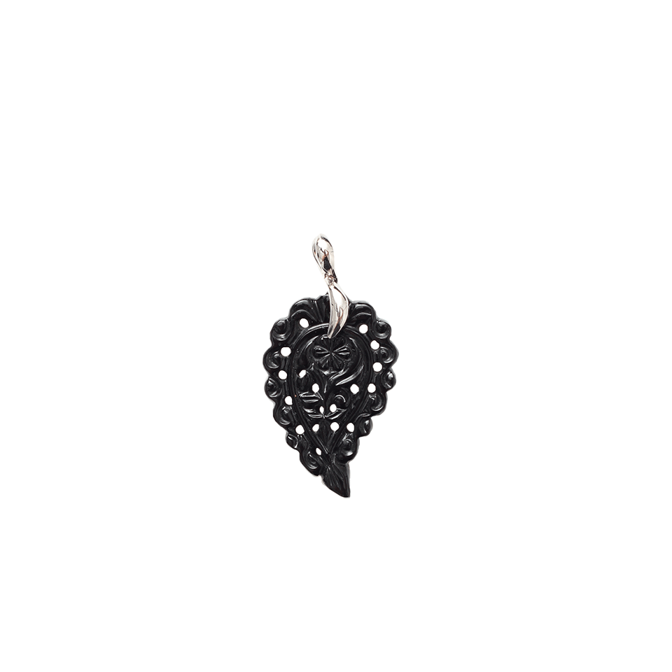 TAMARA COMOLLI-Small Black Onyx India Pendant-WHITE GOLD