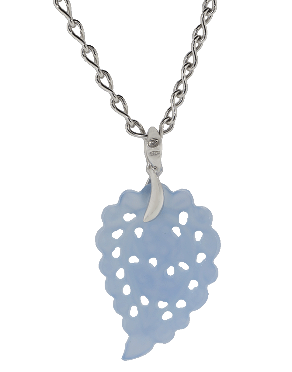 TAMARA COMOLLI-Small Carved Denim Chalcedony India Pendant-WHITE GOLD