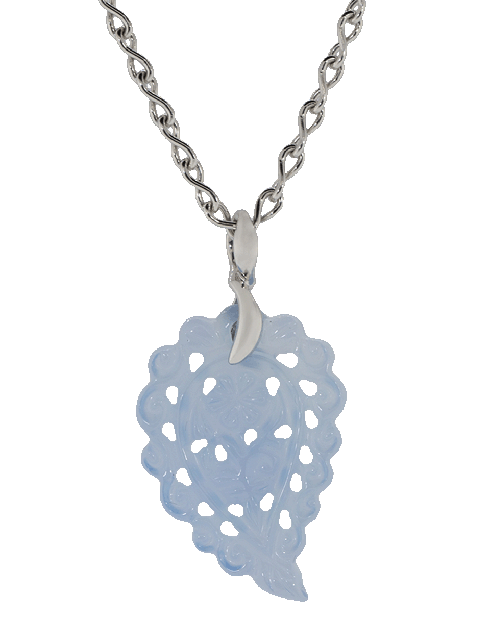 TAMARA COMOLLI-Small Carved Denim Chalcedony India Pendant-WHITE GOLD