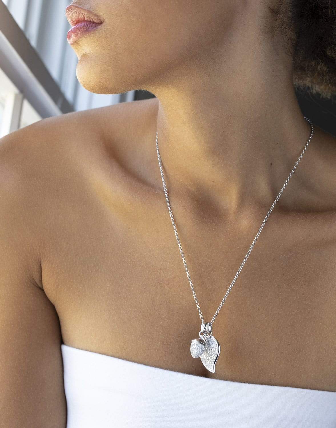 TAMARA COMOLLI-Small Pave Diamond Signature Wave Pendant-WHITE GOLD