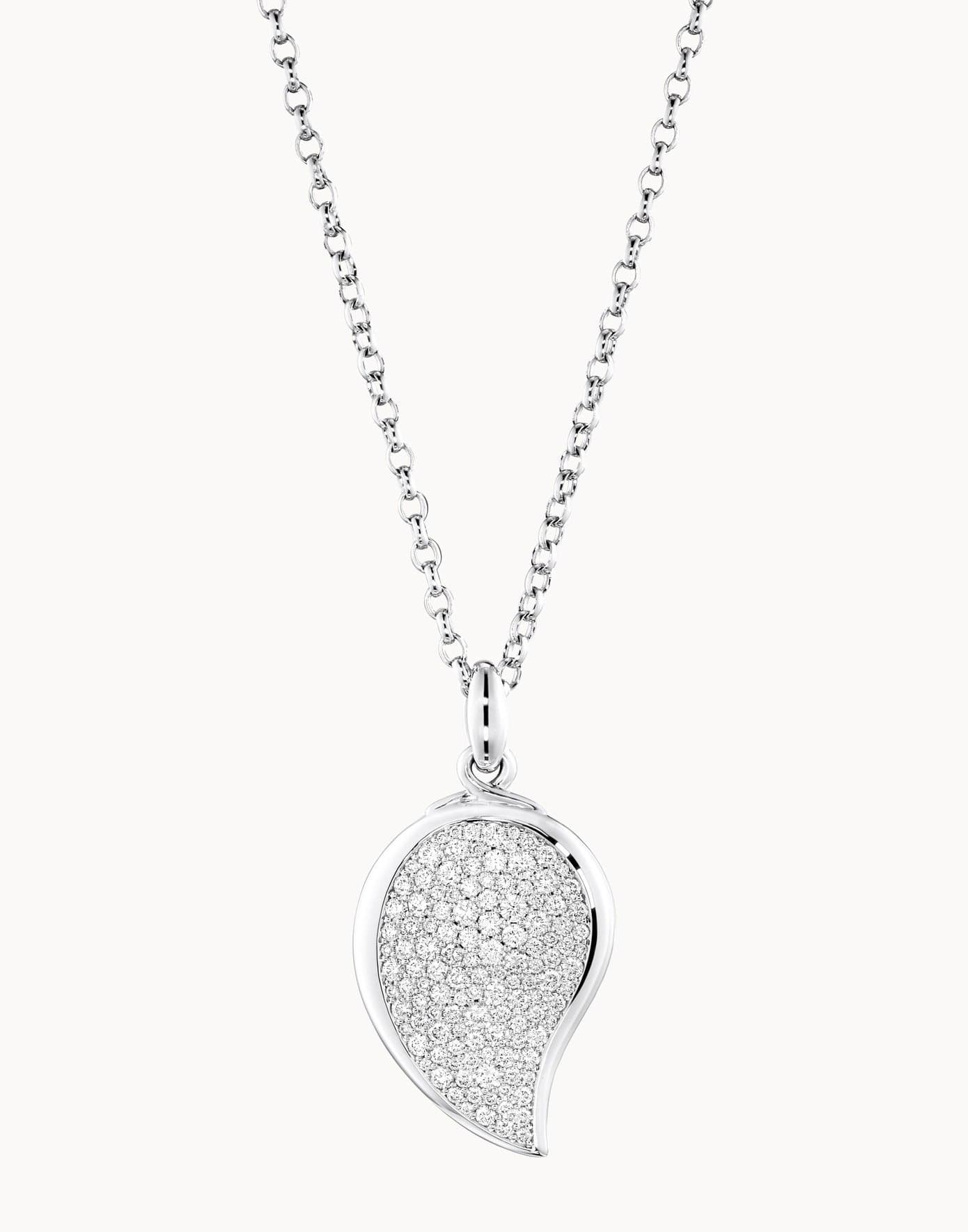 TAMARA COMOLLI-Small Pave Diamond Signature Wave Pendant-WHITE GOLD