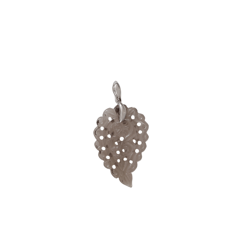 TAMARA COMOLLI-Small Smoky Quartz Carved India Pendant-WHITE GOLD