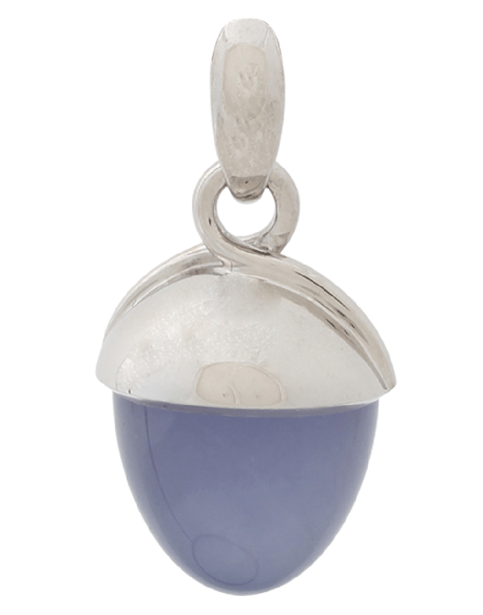 TAMARA COMOLLI-XL Blue Chalcedony Mikado Bouquet Pendant-WHITE GOLD