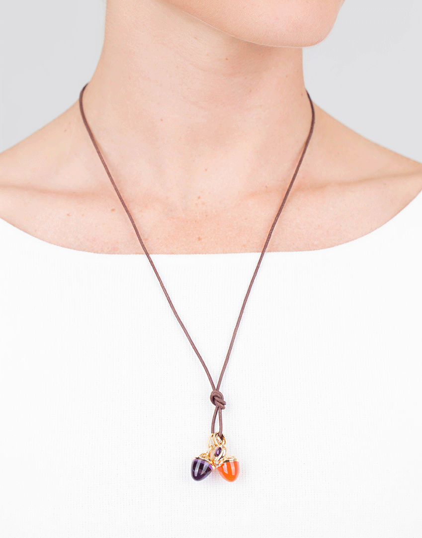 TAMARA COMOLLI-Carnelian Fairy Mikado Pendant-YELLOW GOLD