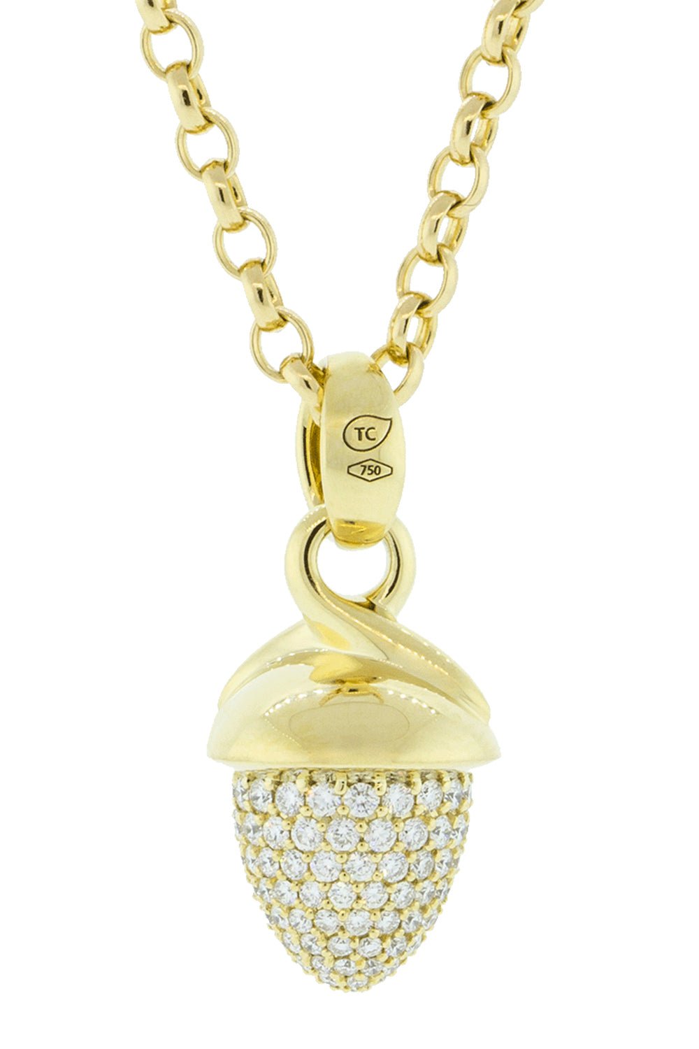 TAMARA COMOLLI-Diamond Pave Mikado Bouquet Pendant-YELLOW GOLD