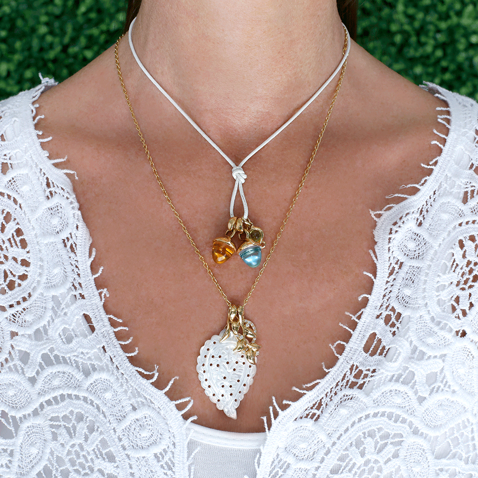 TAMARA COMOLLI-Honey Citrine Mikado Bouquet Pendant-YELLOW GOLD