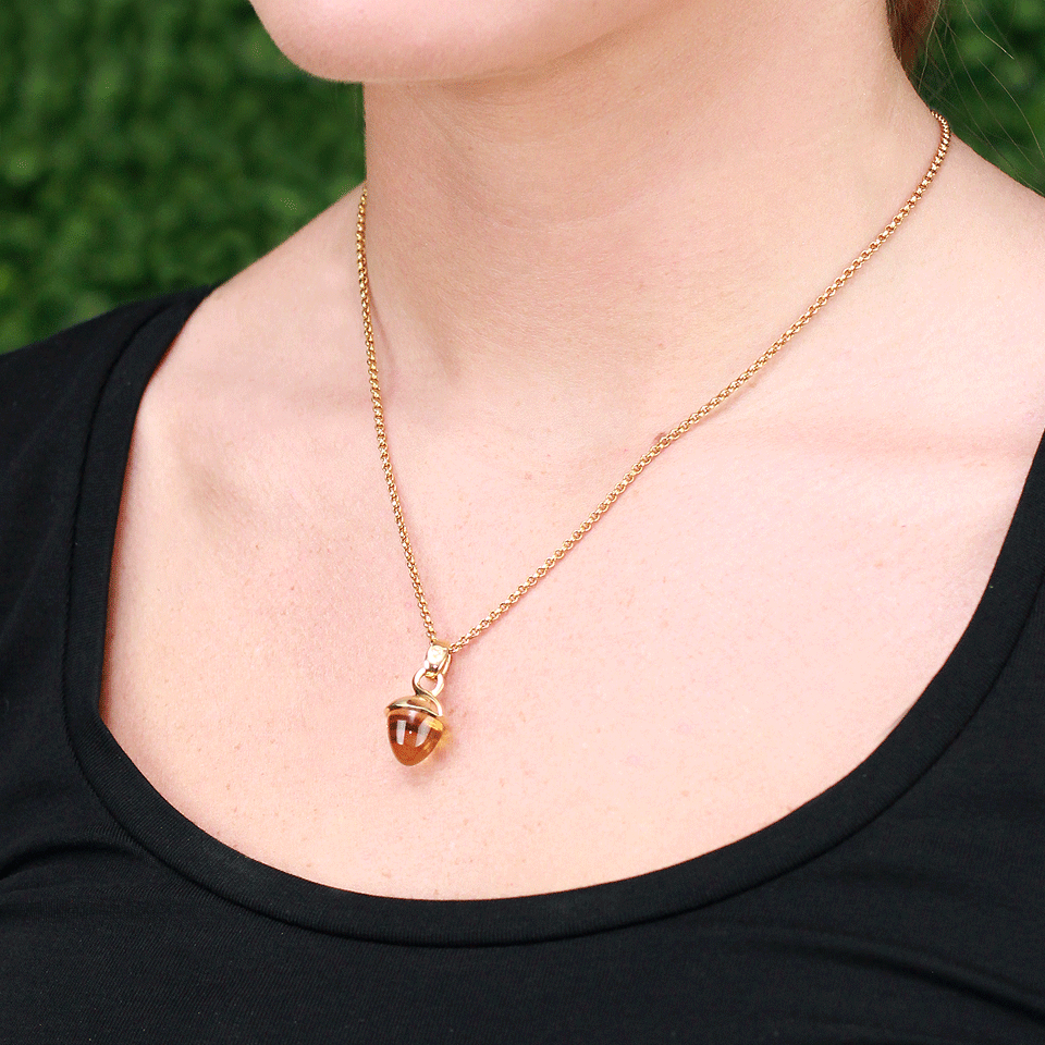 TAMARA COMOLLI-Honey Citrine Mikado Bouquet Pendant-YELLOW GOLD