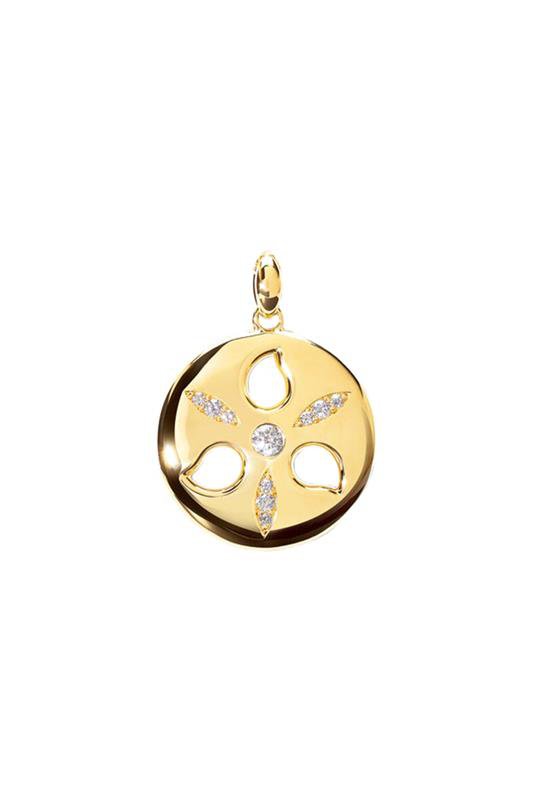 TAMARA COMOLLI-Large Diamond Sand Dollar Pendant-YELLOW GOLD