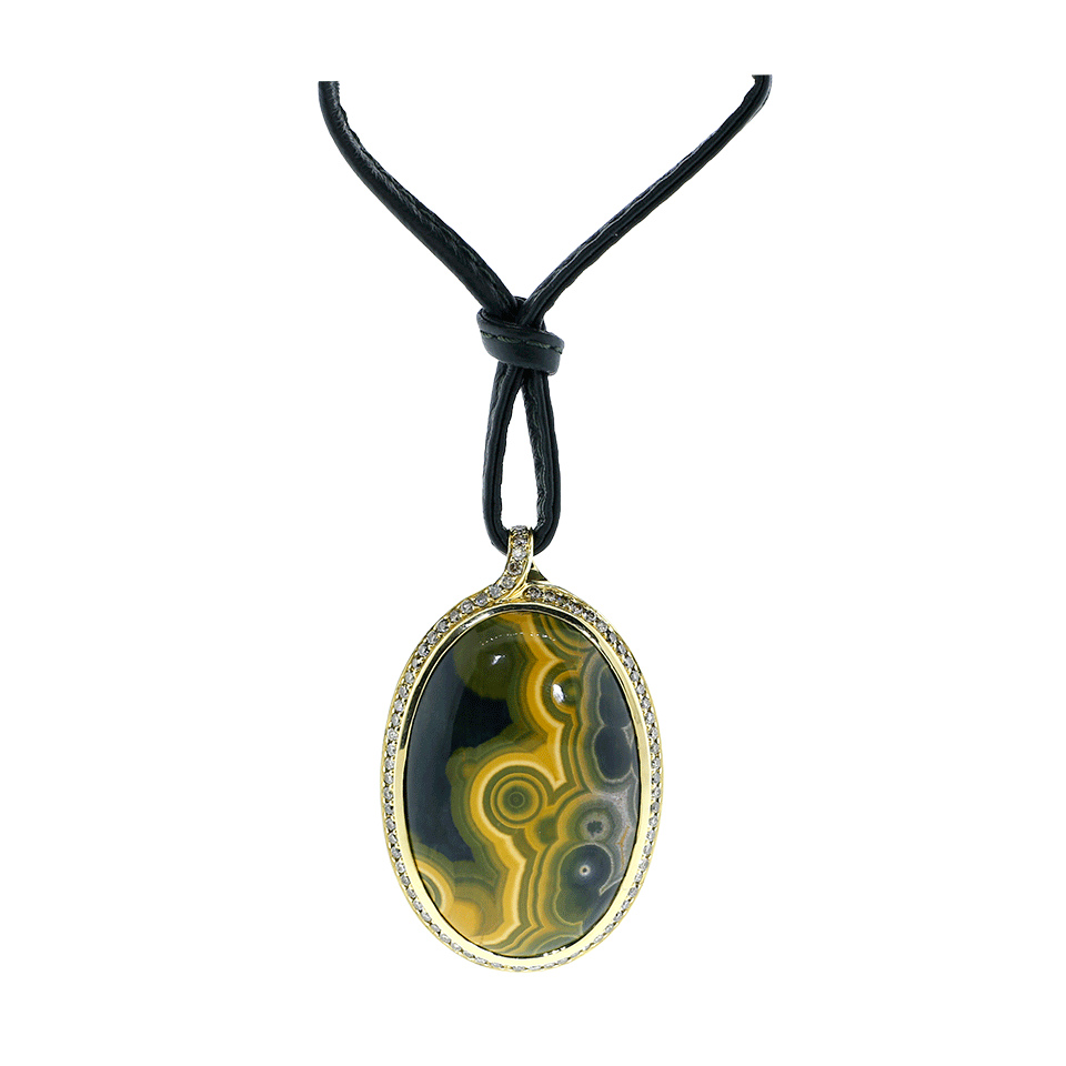TAMARA COMOLLI-Large Ocean Jasper Amulet Pendant-YELLOW GOLD