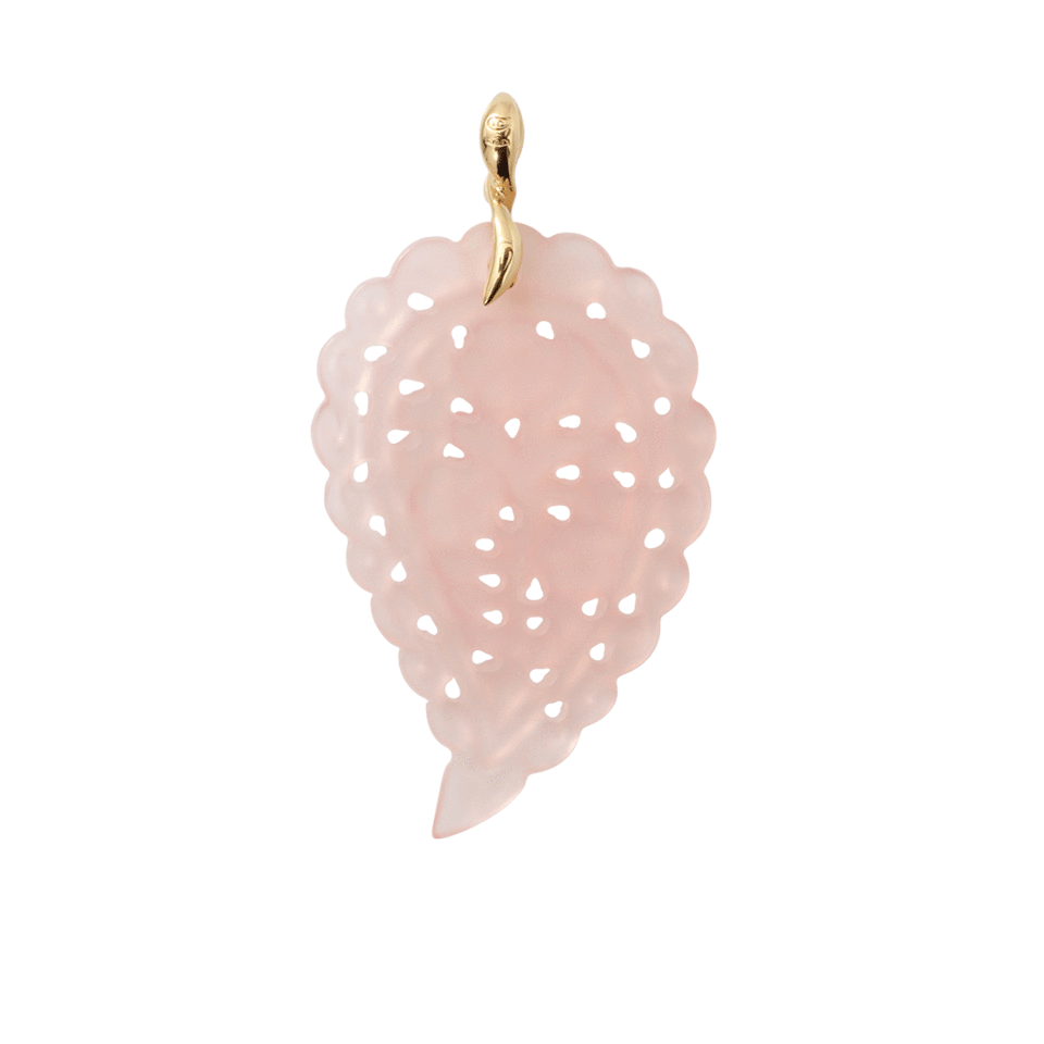 TAMARA COMOLLI-Large Rose Chalcedony India Pendant-YELLOW GOLD