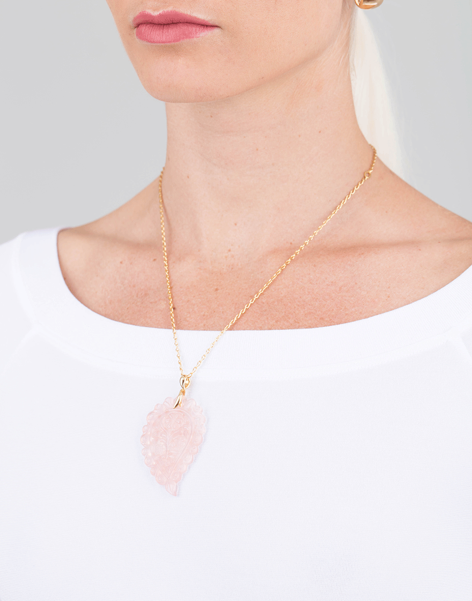 TAMARA COMOLLI-Large Rose Chalcedony India Pendant-YELLOW GOLD