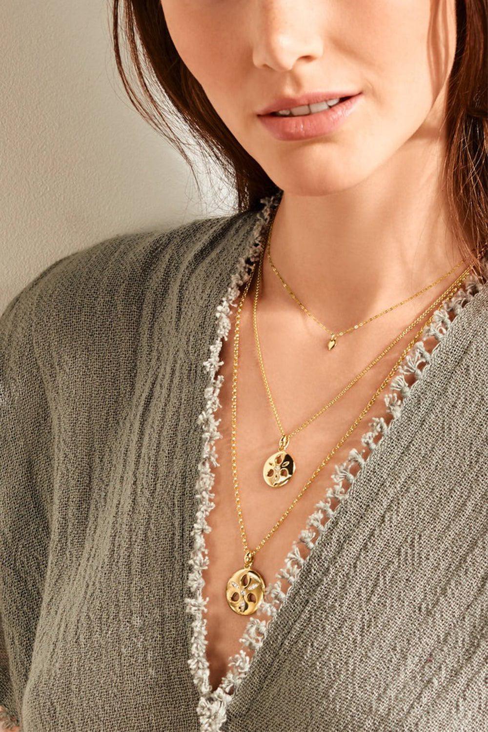 TAMARA COMOLLI-Medium Diamond Sand Dollar Pendant-YELLOW GOLD