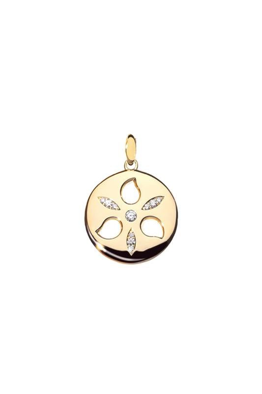 TAMARA COMOLLI-Medium Diamond Sand Dollar Pendant-YELLOW GOLD
