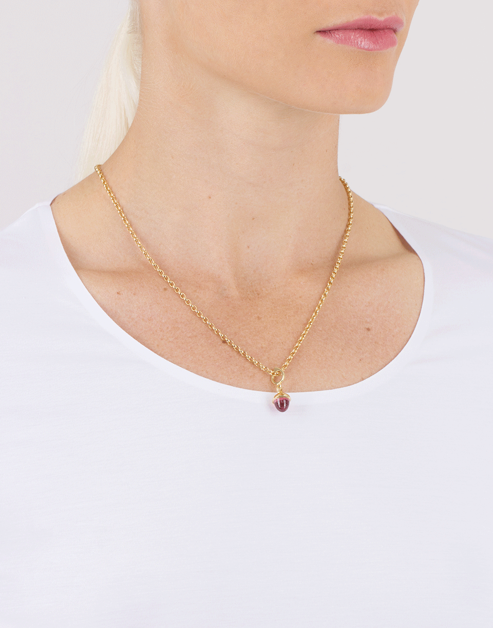 TAMARA COMOLLI-Rose Tourmaline Mikado Flamenco Pendant-YELLOW GOLD