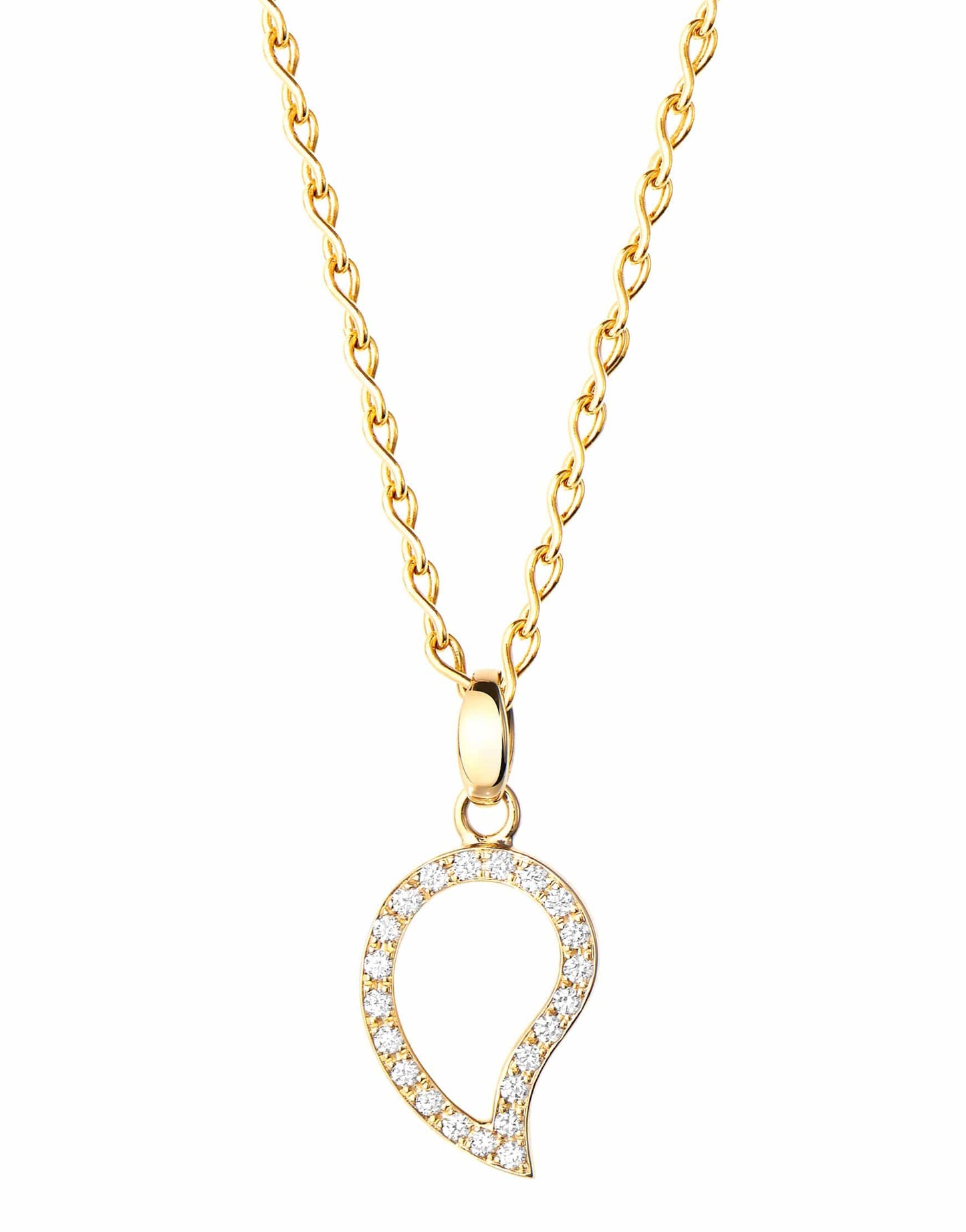 TAMARA COMOLLI-Small Diamond Pave Signature Pendant-YELLOW GOLD