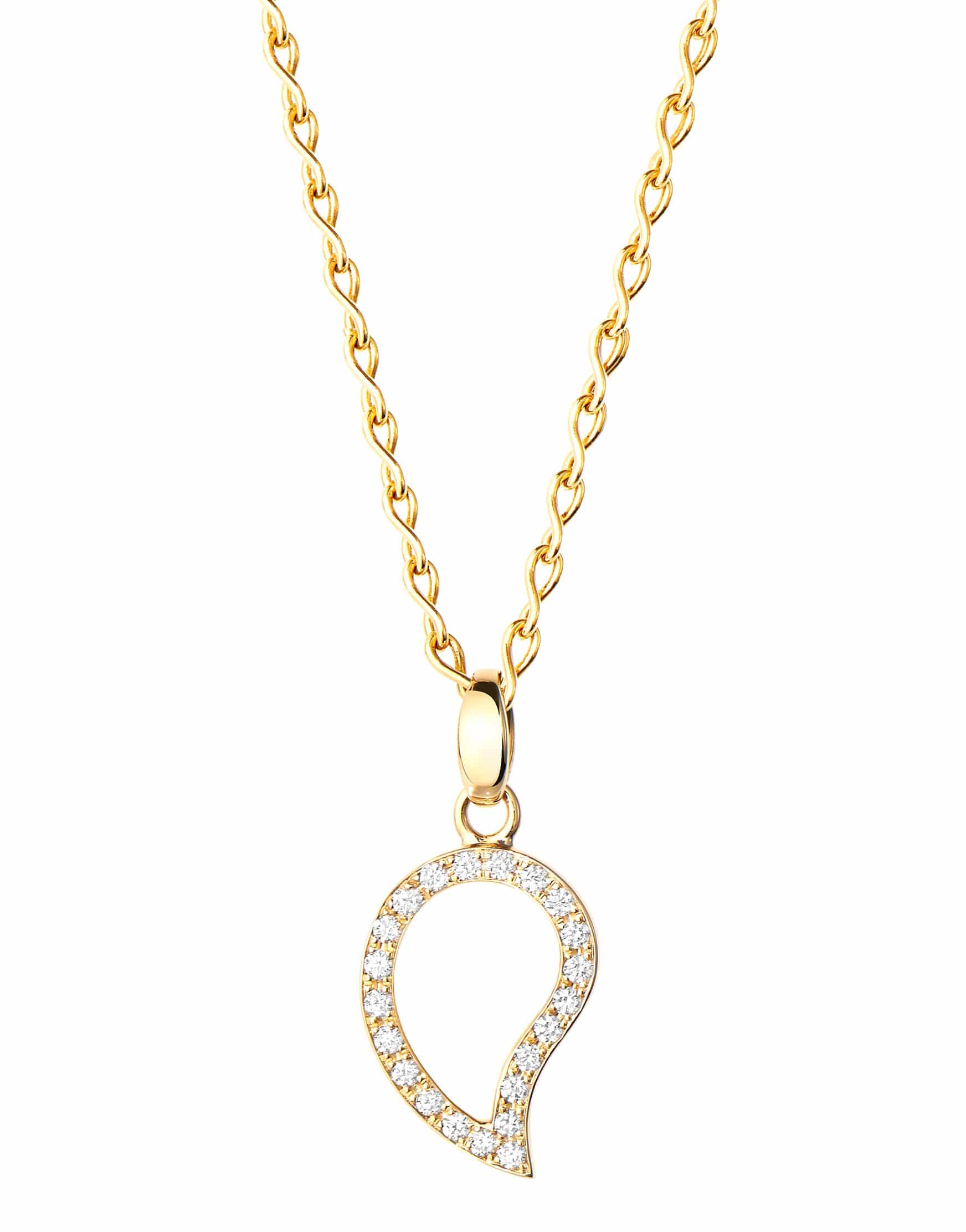 TAMARA COMOLLI-Small Diamond Pave Signature Pendant-YELLOW GOLD
