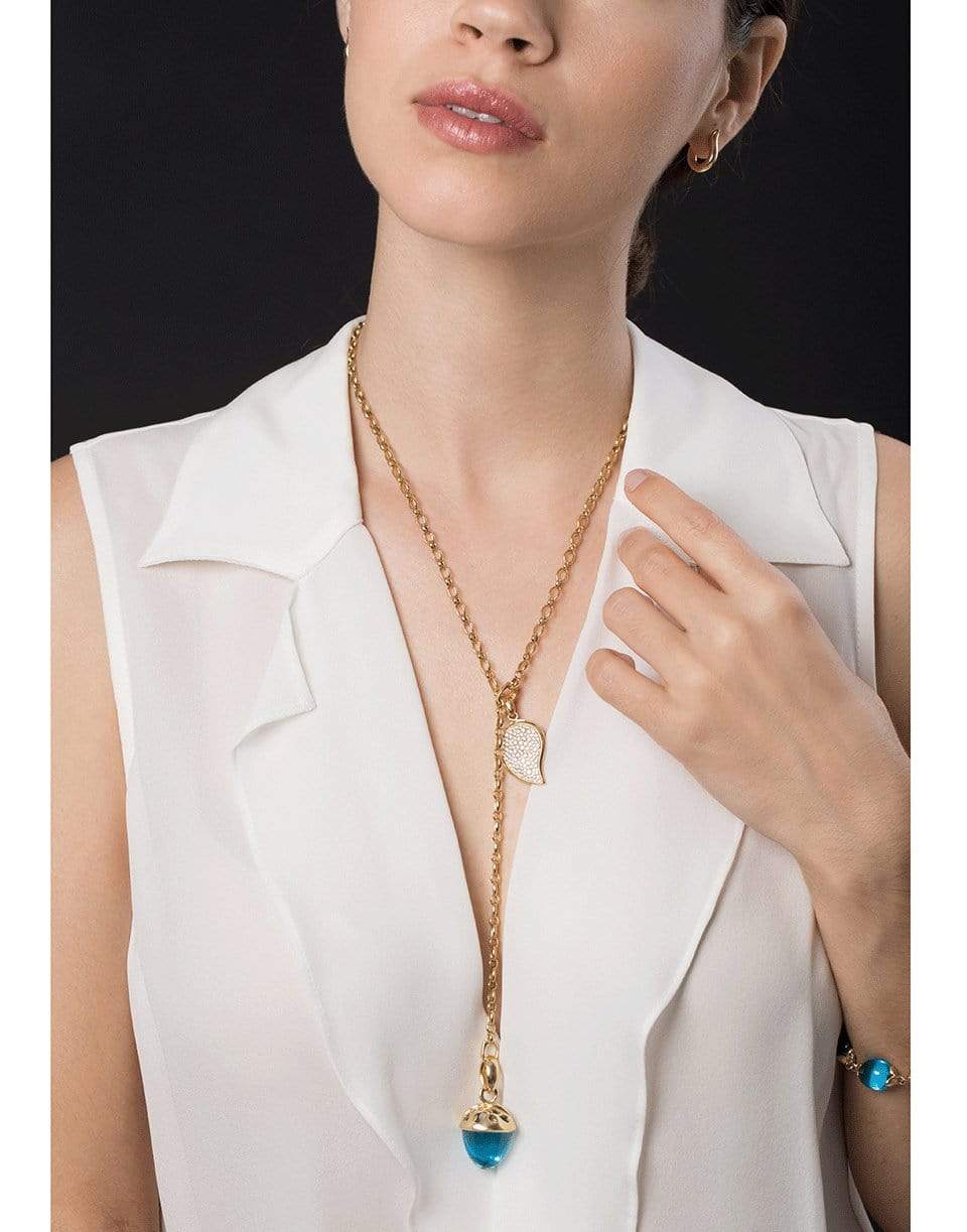 TAMARA COMOLLI-Small Pave Diamond Signature Wave Pendant-YELLOW GOLD