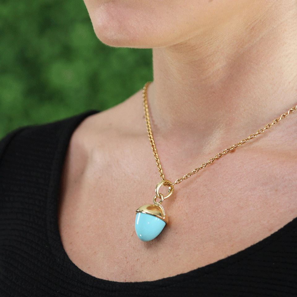 TAMARA COMOLLI-XL Turquoise Mikado Bouquet Pendant-YELLOW GOLD