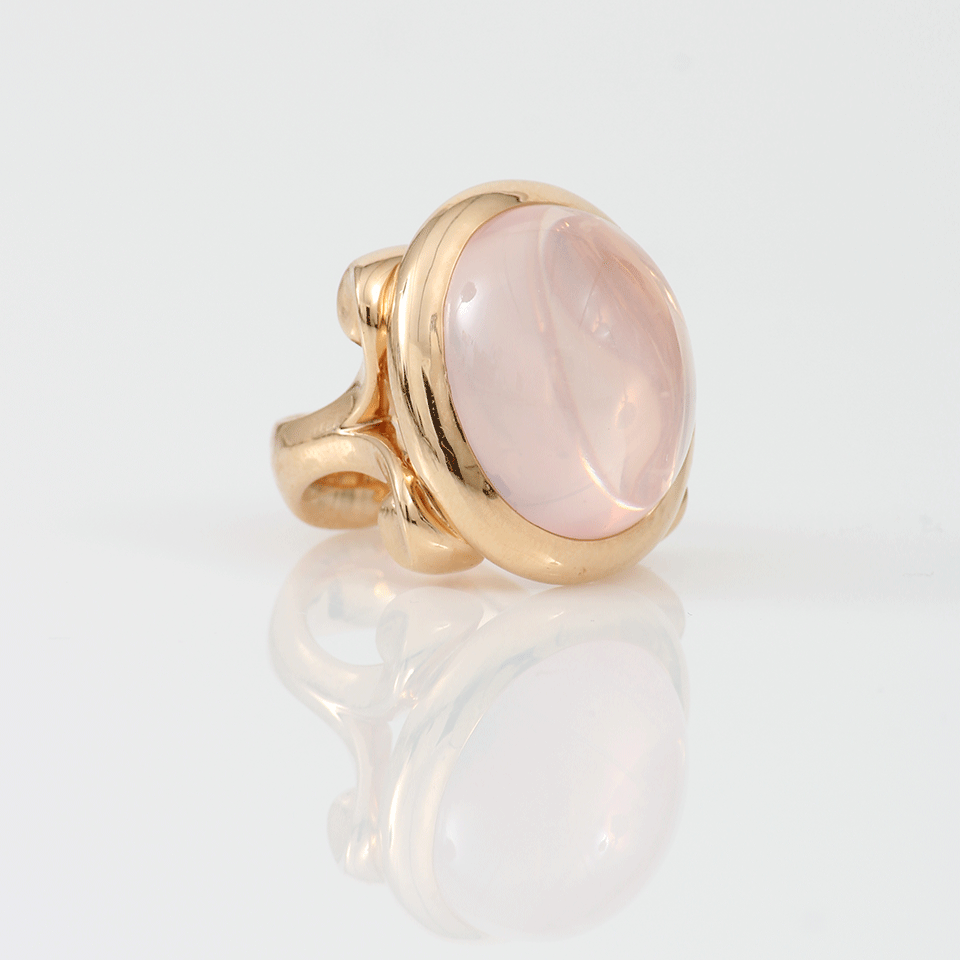 TAMARA COMOLLI-Rose Quartz Large Hippie Glam Ring-ROSE GOLD