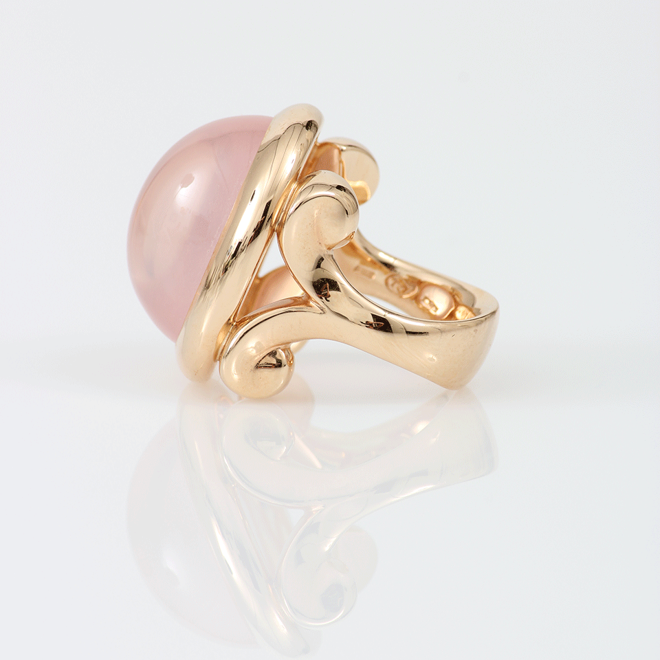TAMARA COMOLLI-Rose Quartz Large Hippie Glam Ring-ROSE GOLD