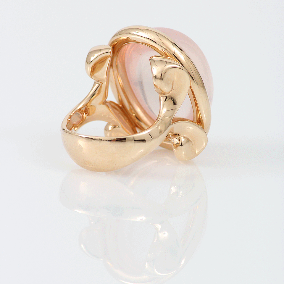 TAMARA COMOLLI-Rose Quartz Large Hippie Glam Ring-ROSE GOLD
