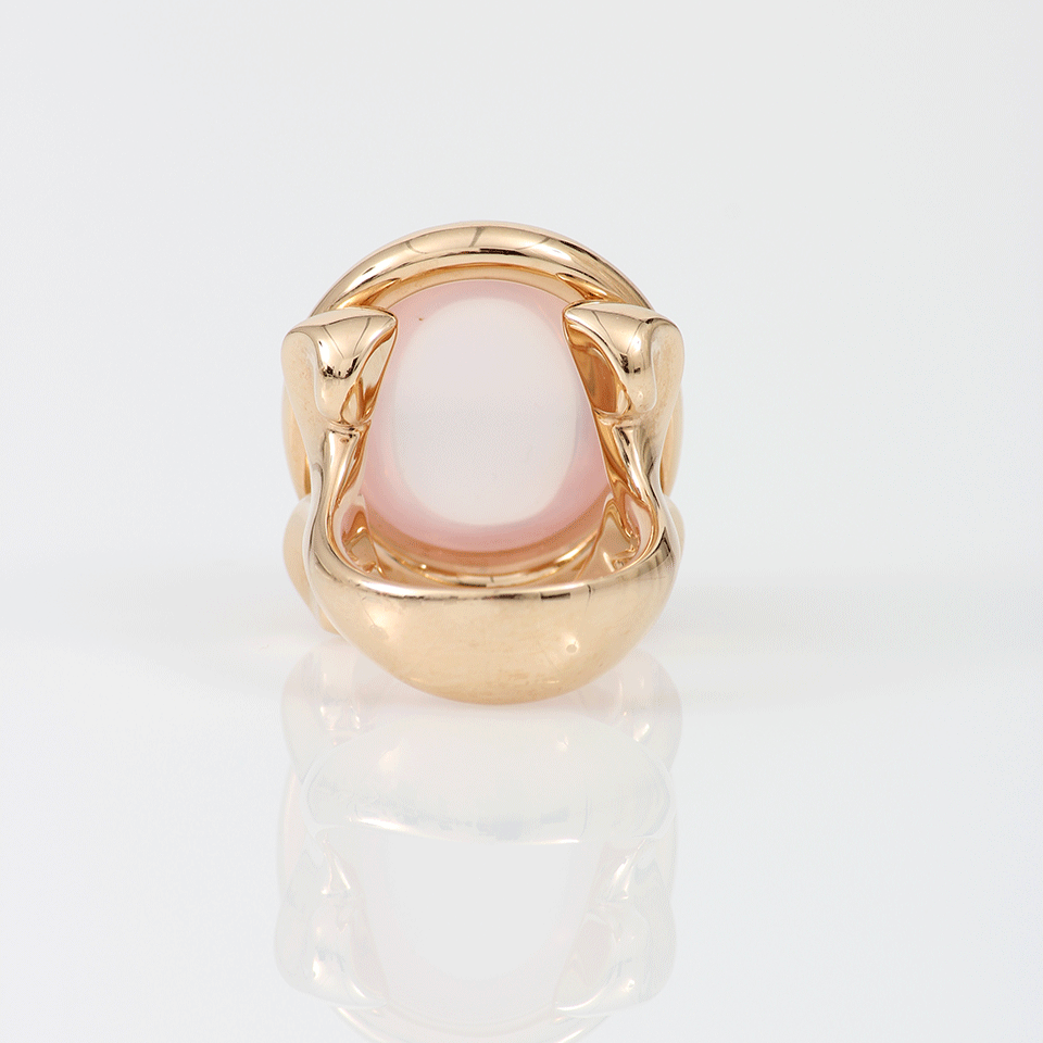 TAMARA COMOLLI-Rose Quartz Large Hippie Glam Ring-ROSE GOLD