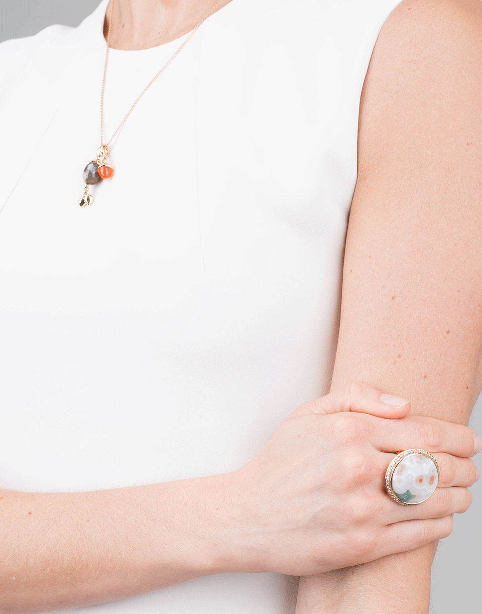TAMARA COMOLLI-Large Ocean Jasper Cabochon Ring-ROSE GOLD