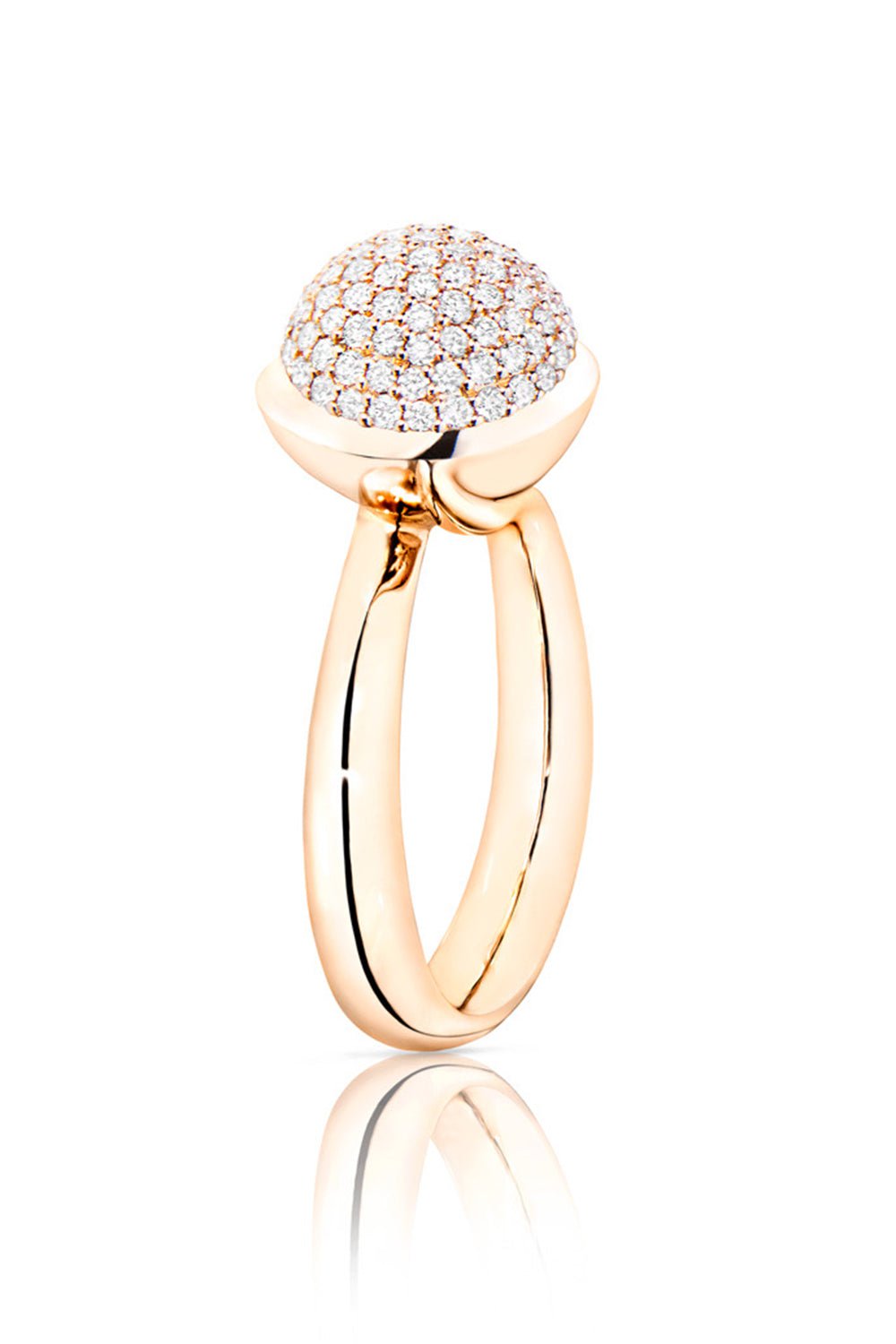 TAMARA COMOLLI-Large Diamond Bouton Ring-ROSE GOLD