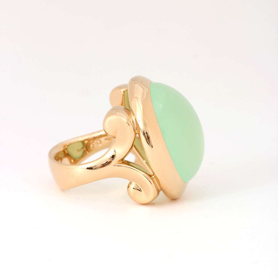 TAMARA COMOLLI-Apple Chalcedony Hippie Glam Ring-ROSE GOLD
