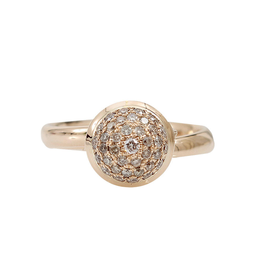 TAMARA COMOLLI-Cognac Diamond Pave Small Bouton Ring-ROSE GOLD