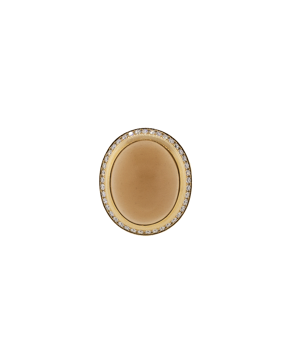 TAMARA COMOLLI-Small Brown Moonstone Cushion Ring-ROSE GOLD
