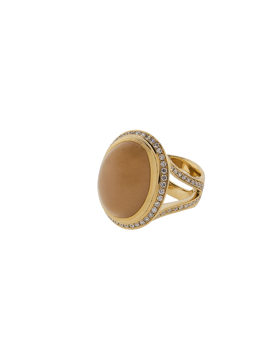 TAMARA COMOLLI-Small Brown Moonstone Cushion Ring-ROSE GOLD