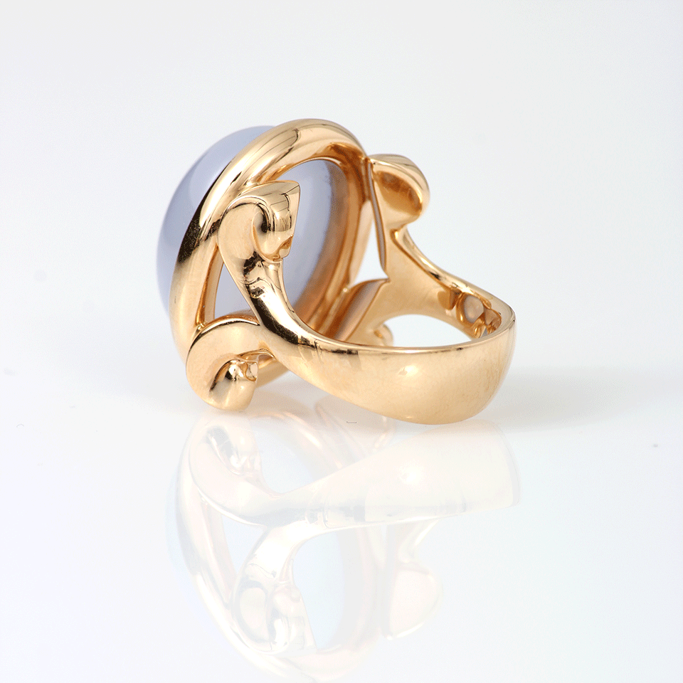TAMARA COMOLLI-Small Chalcedony Hippie Glam Ring-ROSE GOLD
