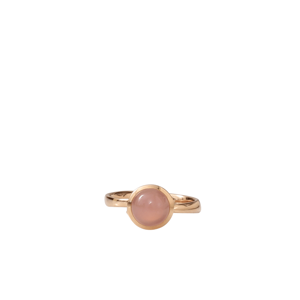 TAMARA COMOLLI-Small Pink Chalcedony Bouton Ring-ROSE GOLD
