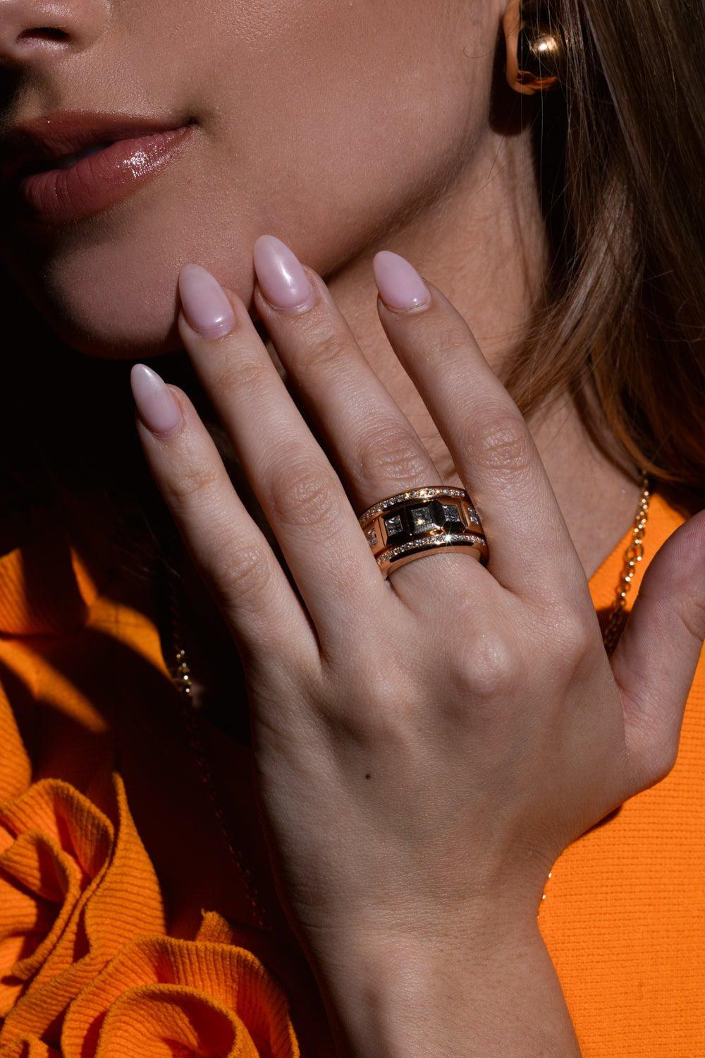 TAMARA COMOLLI-Princess Diamond Pave Ring - Rose Gold-ROSE GOLD